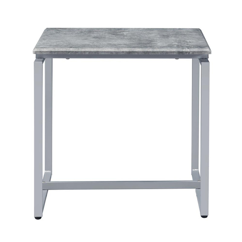 Acme Furniture Jurgen 83235 3 pc Coffee & End Set - Faux Concrete & Silver IMAGE 6