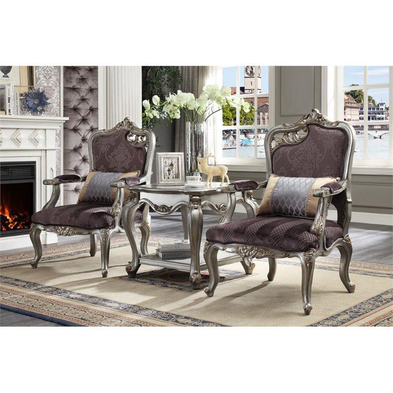Acme Furniture Picardy 83467 End Table - Antique Platinum IMAGE 3