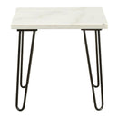 Acme Furniture Telestis 84502 End Table - White & Black IMAGE 1