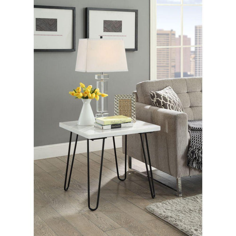 Acme Furniture Telestis 84502 End Table - White & Black IMAGE 4