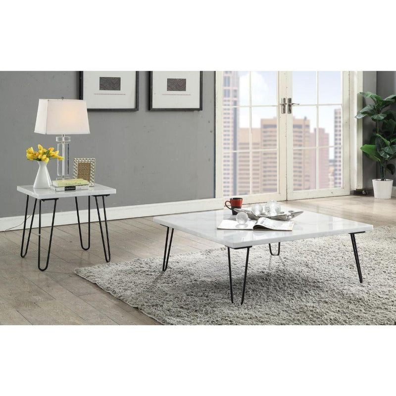 Acme Furniture Telestis 84502 End Table - White & Black IMAGE 6