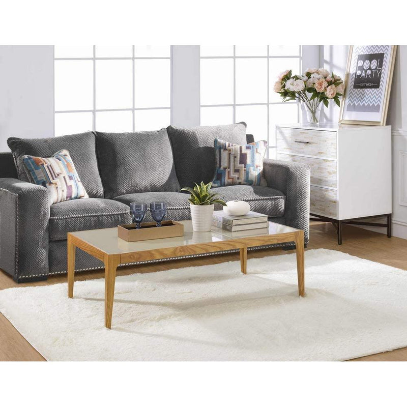 Acme Furniture Gwynn 84665 Coffee Table - Natural & Frosted Glass IMAGE 5