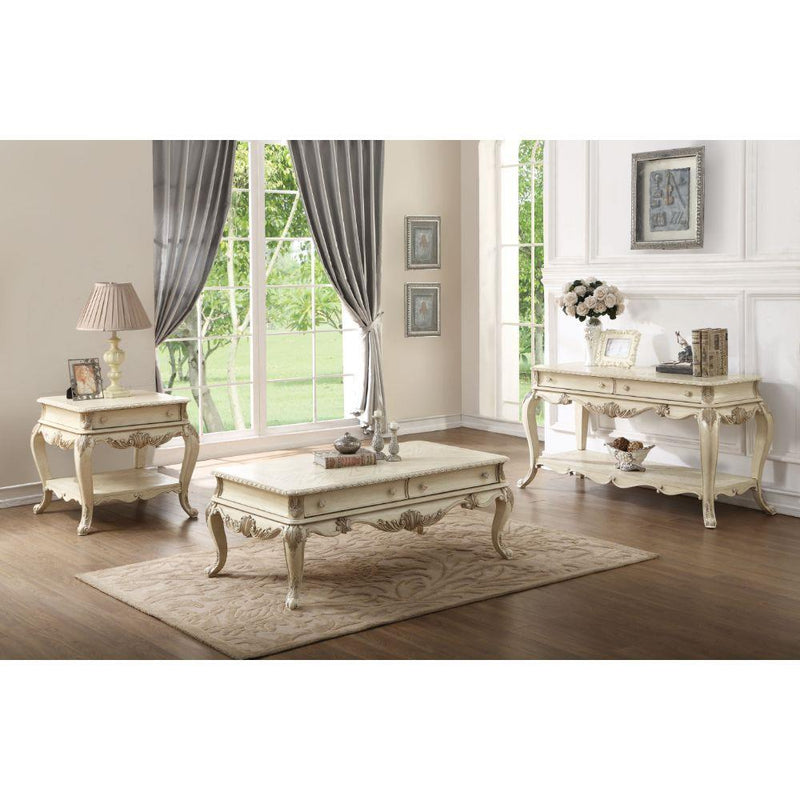 Acme Furniture Ragenardus 86022 End Table - Antique White IMAGE 3