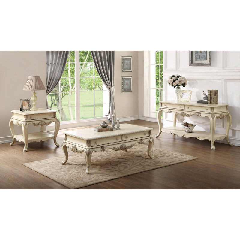 Acme Furniture Ragenardus 86023 Sofa Table - Antique White IMAGE 2
