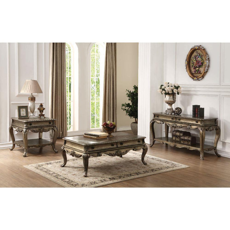 Acme Furniture Ragenardus 86033 Sofa Table - Antique White IMAGE 3