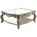 Acme Furniture Chelmsford 86050 Coffee Table - Antique Taupe & Clear Glass IMAGE 1