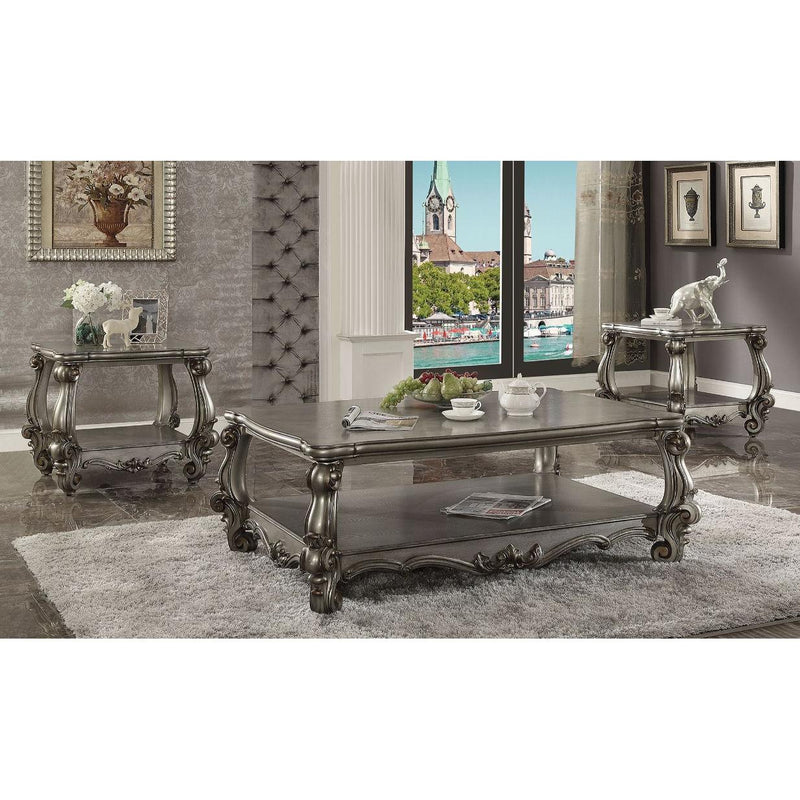 Acme Furniture Versailles 86822 End Table - Antique Platinum IMAGE 2