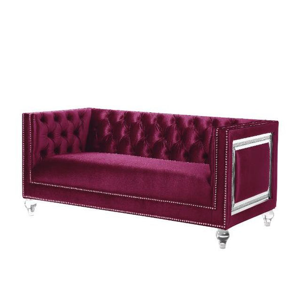Acme Furniture Heibero 56896 Loveseat - Burgundy IMAGE 1