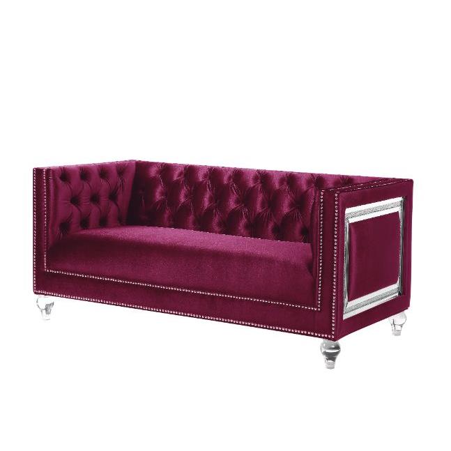 Acme Furniture Heibero 56896 Loveseat - Burgundy IMAGE 1