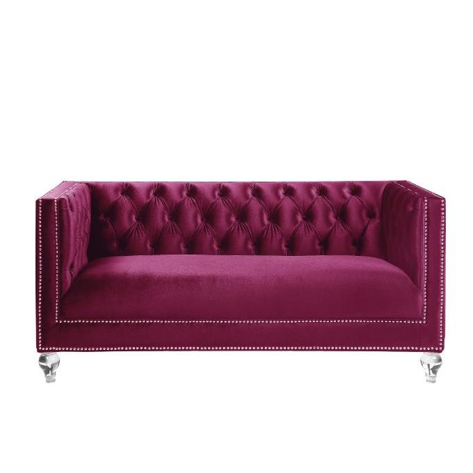 Acme Furniture Heibero 56896 Loveseat - Burgundy IMAGE 4