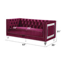 Acme Furniture Heibero 56896 Loveseat - Burgundy IMAGE 5