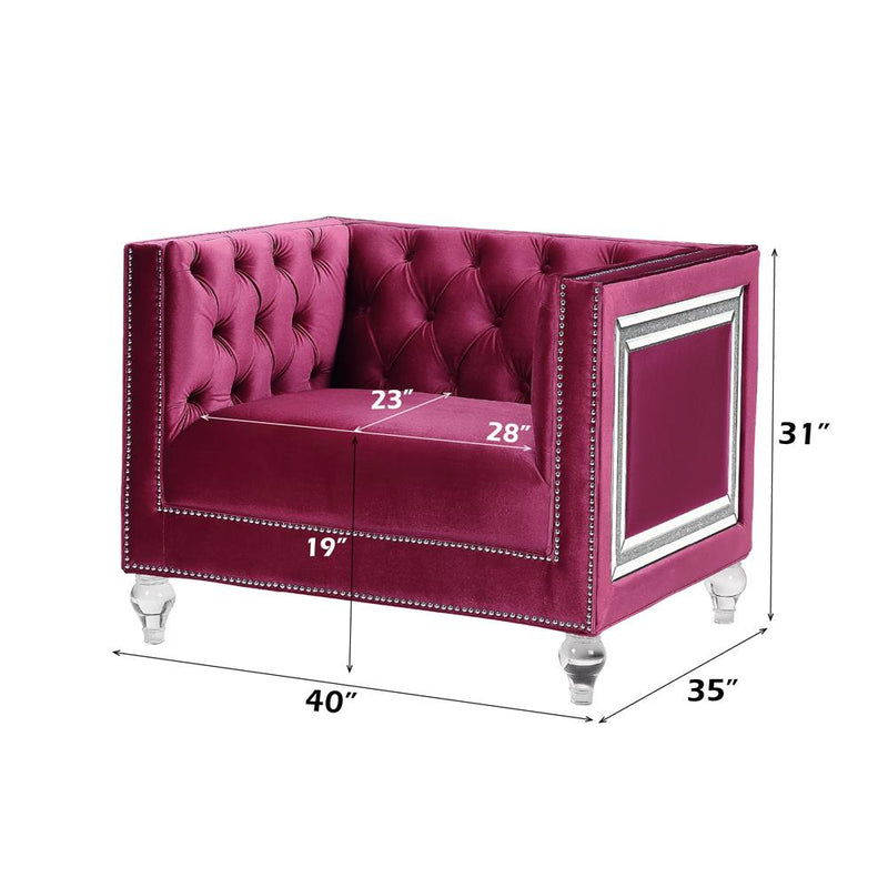 Acme Furniture Heibero 56897 Chair - Burgundy IMAGE 5