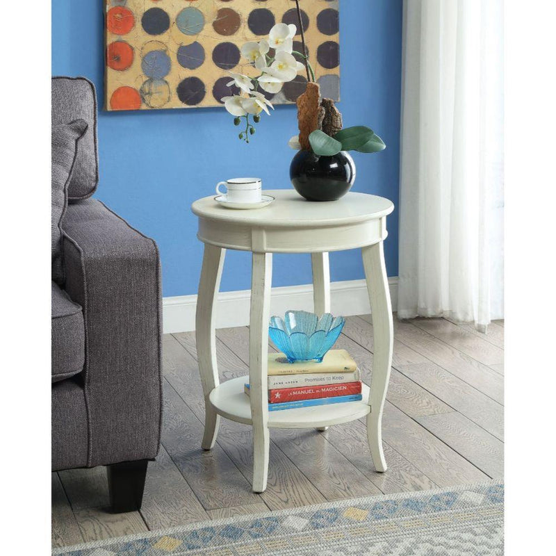 Acme Furniture Aberta 82785 Accent Table - Antique White IMAGE 4