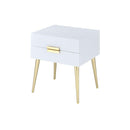 Acme Furniture Denvor 84496 End Table - White & Gold IMAGE 1