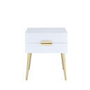 Acme Furniture Denvor 84496 End Table - White & Gold IMAGE 2