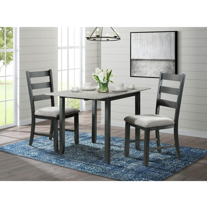  Elements International Martin DMT3003DLDS 3 pc Dinette - Grey/Black IMAGE 1