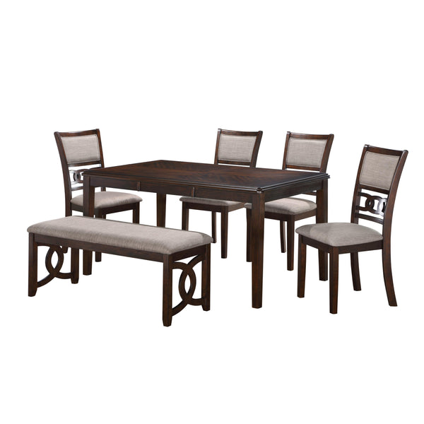 New Classic Furniture Gia D1701-160-CHY 60" Dining Table with Chairs - Cherry IMAGE 1