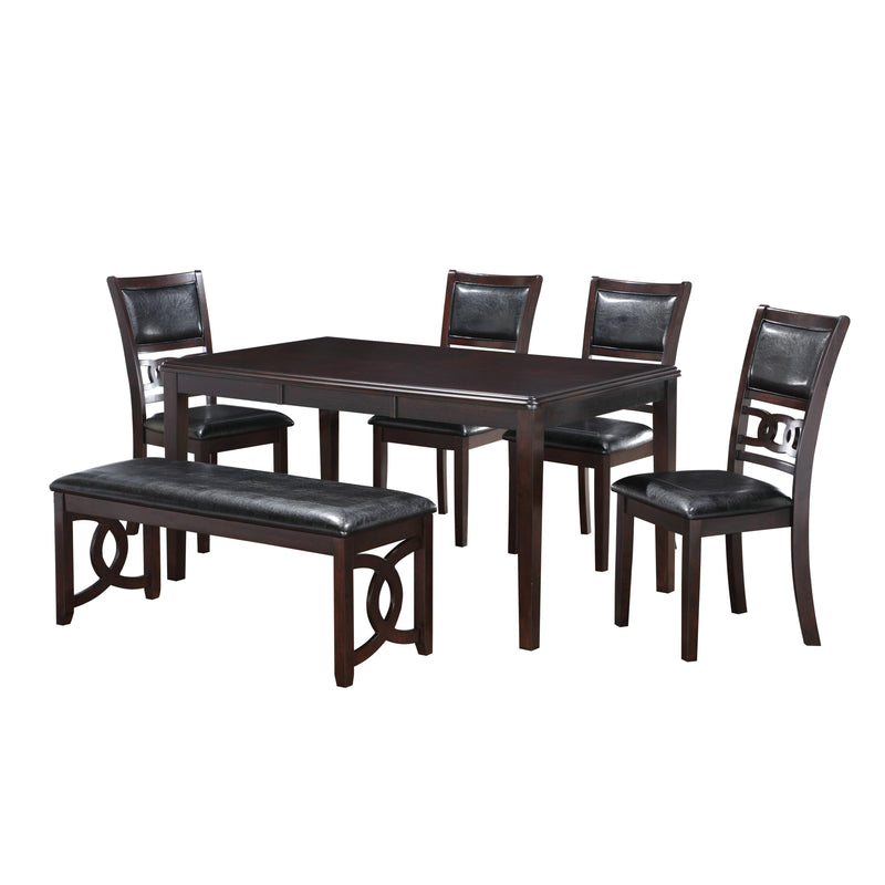 New Classic Furniture Gia D1701-160-EBY 60" Dining Table with Chairs - Ebony IMAGE 1