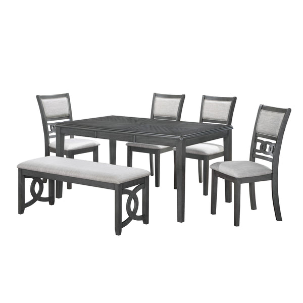 New Classic Furniture Gia D1701-160-GRY 60" Dining Table with Chairs - Gray IMAGE 1
