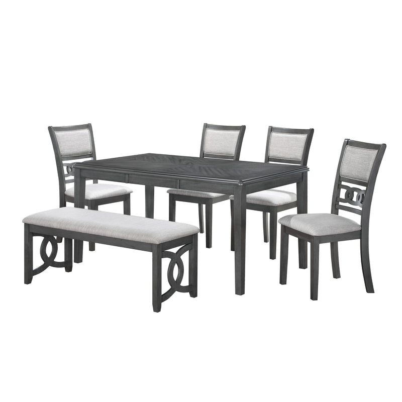 New Classic Furniture Gia D1701-160-GRY 60" Dining Table with Chairs - Gray IMAGE 1