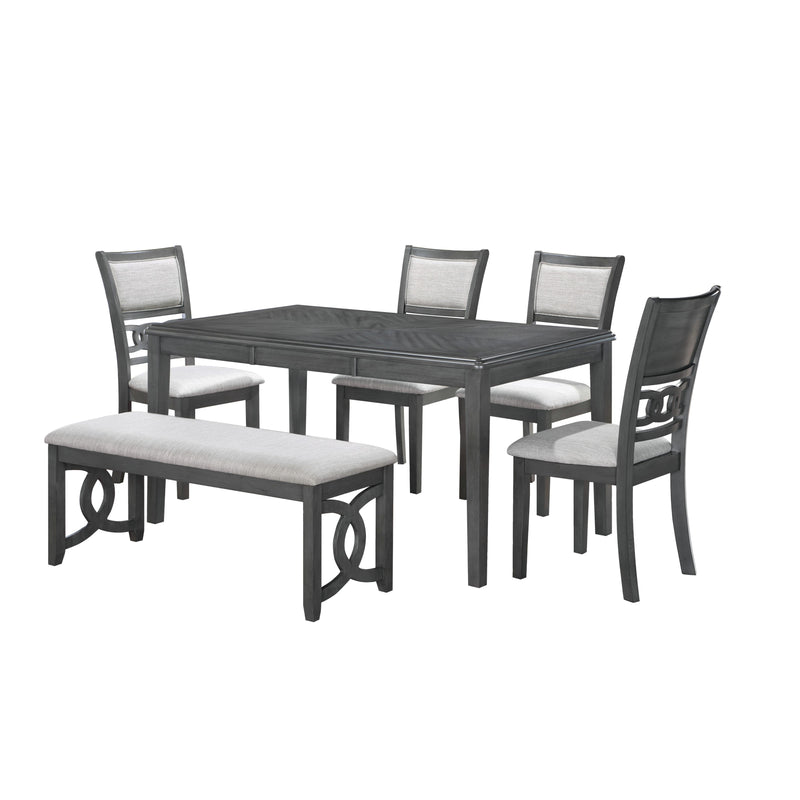 New Classic Furniture Gia D1701-160-GRY 60" Dining Table with Chairs - Gray IMAGE 2
