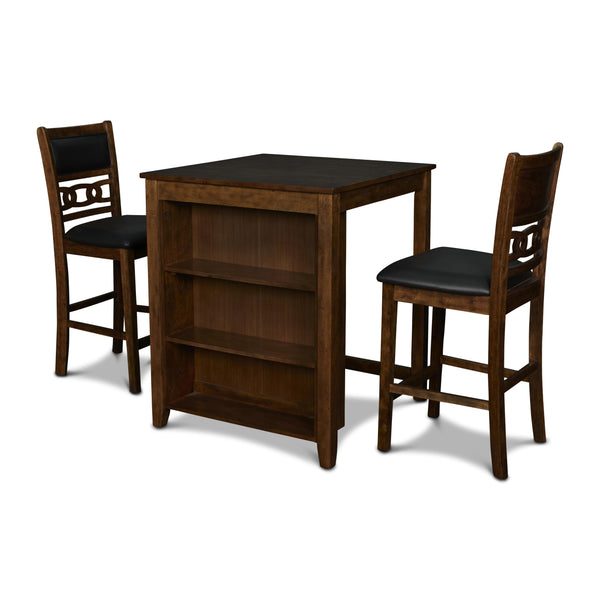 New Classic Furniture Gia D1701-32S-BRN 30" Counter Table W/2 Chairs & Stg Shelf - Brown IMAGE 1