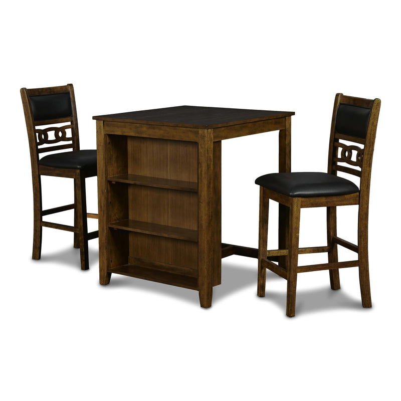 New Classic Furniture Gia D1701-32S-BRN 30" Counter Table W/2 Chairs & Stg Shelf - Brown IMAGE 2