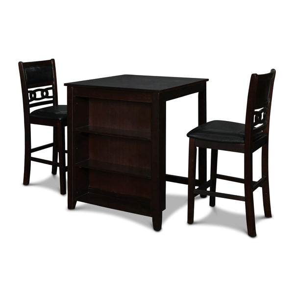 New Classic Furniture Gia D1701-32S-EBY 30" Counter Table W/2 Chairs & Stg Shelf - Ebony IMAGE 1