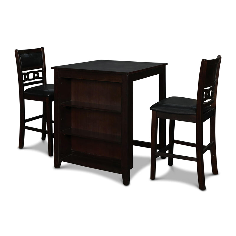 New Classic Furniture Gia D1701-32S-EBY 30" Counter Table W/2 Chairs & Stg Shelf - Ebony IMAGE 1