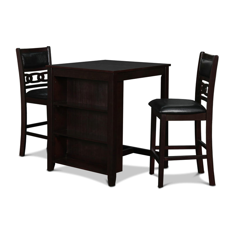 New Classic Furniture Gia D1701-32S-EBY 30" Counter Table W/2 Chairs & Stg Shelf - Ebony IMAGE 2