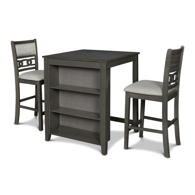 New Classic Furniture Gia D1701-32S-GRY 30" Counter Table W/2 Chairs & Stg Shelf - Gray IMAGE 1