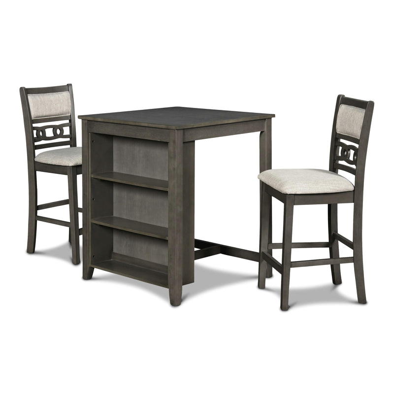 New Classic Furniture Gia D1701-32S-GRY 30" Counter Table W/2 Chairs & Stg Shelf - Gray IMAGE 2