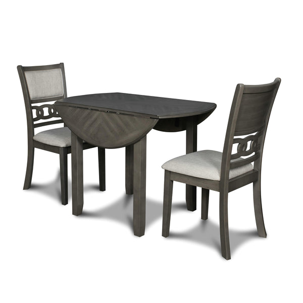 New Classic Furniture Gia D1701-40S-GRY 42" Dining Drop Leaf Table W/2 Chairs - Gray IMAGE 1