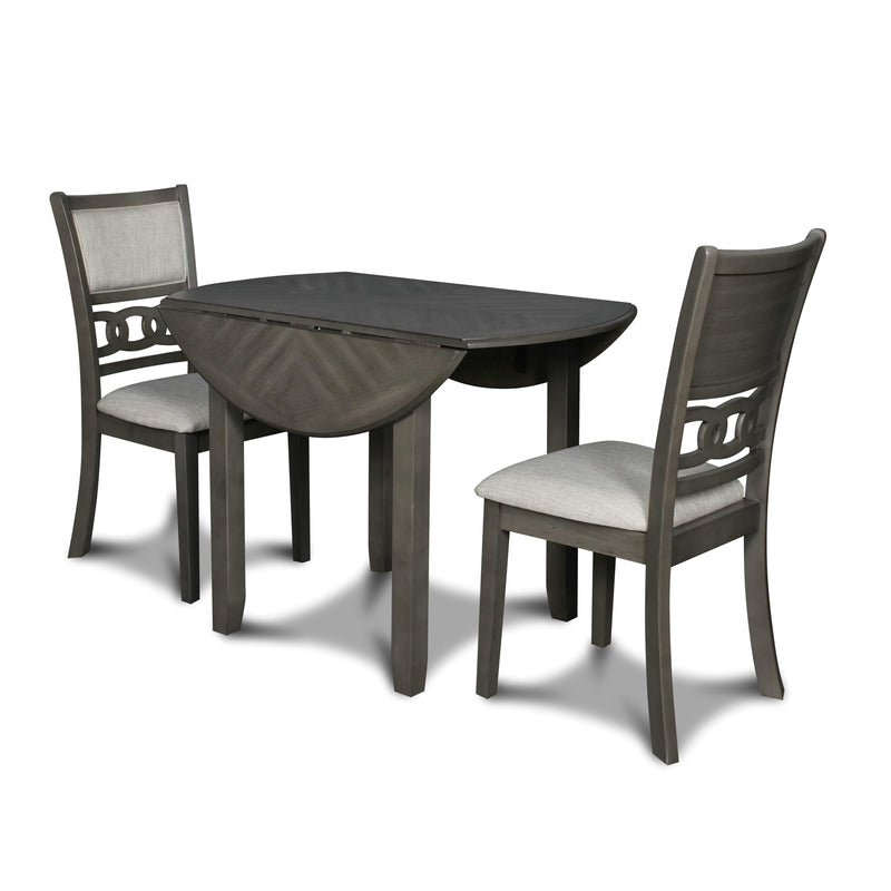 New Classic Furniture Gia D1701-40S-GRY 42" Dining Drop Leaf Table W/2 Chairs - Gray IMAGE 1