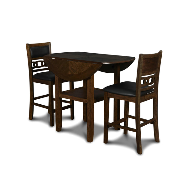 New Classic Furniture Gia D1701-42S-BRN 42" Counter Drop Leaf Table W/2 Chairs - Brown IMAGE 1