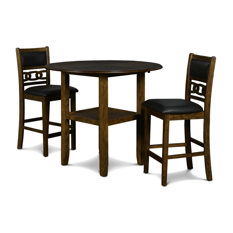New Classic Furniture Gia D1701-42S-BRN 42" Counter Drop Leaf Table W/2 Chairs - Brown IMAGE 2
