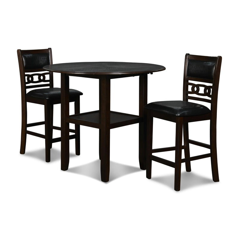 New Classic Furniture Gia D1701-42S-EBY 42" Counter Drop Leaf Table W/2 Chairs - Ebony IMAGE 2