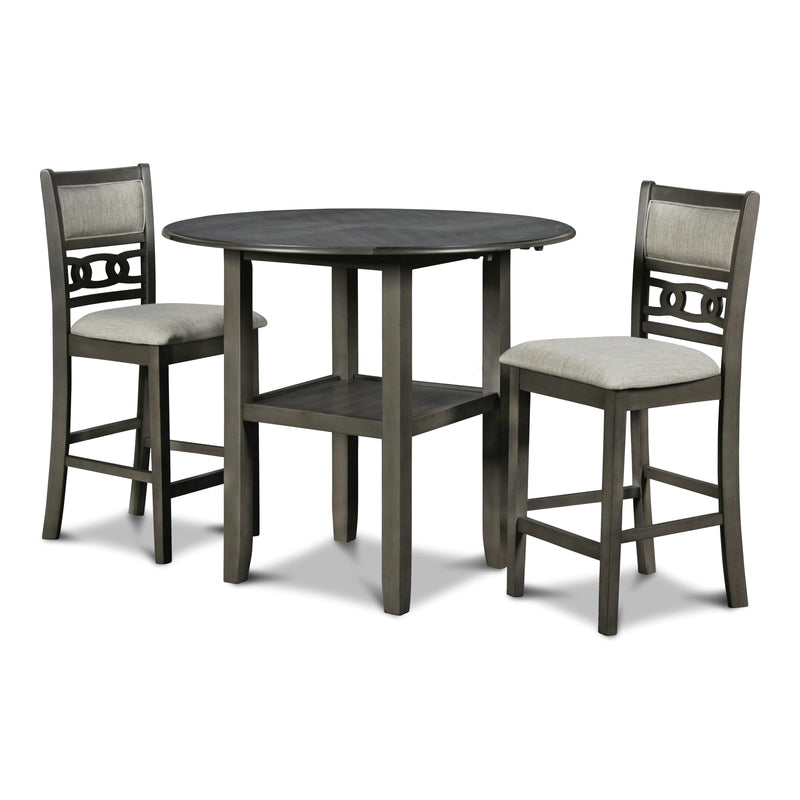 New Classic Furniture Gia D1701-42S-GRY 42" Counter Drop Leaf Table W/2 Chairs - Gray IMAGE 2