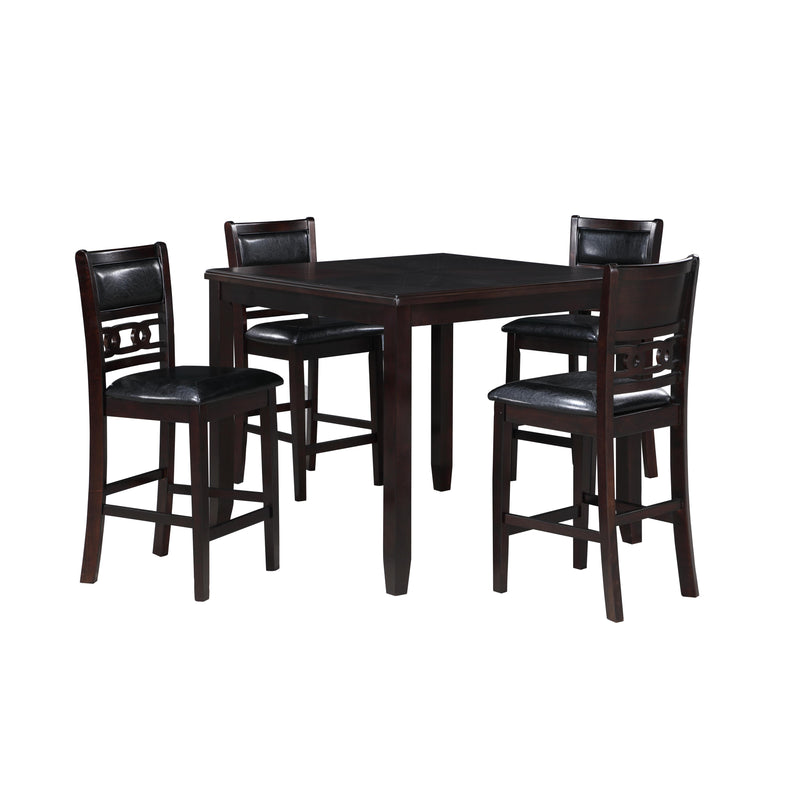 New Classic Furniture Gia D1701-542-EBY 5pc 42" Square Counter Table & 4 Chairs - Ebony IMAGE 1