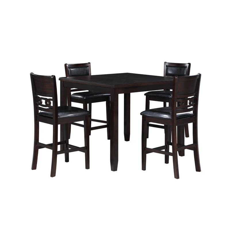 New Classic Furniture Gia D1701-542-EBY 5pc 42" Square Counter Table & 4 Chairs - Ebony IMAGE 2