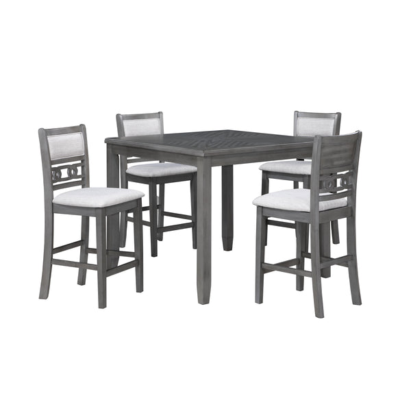 New Classic Furniture Gia D1701-542-GRY 5 pc 42" Square Counter Table & 4 Chairs - Gray IMAGE 1