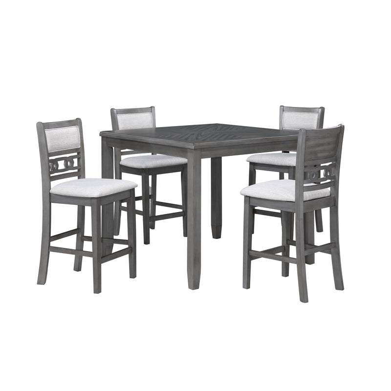 New Classic Furniture Gia D1701-542-GRY 5 pc 42" Square Counter Table & 4 Chairs - Gray IMAGE 1