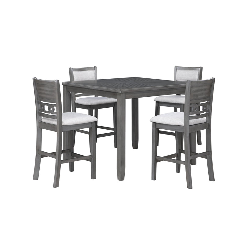New Classic Furniture Gia D1701-542-GRY 5 pc 42" Square Counter Table & 4 Chairs - Gray IMAGE 2