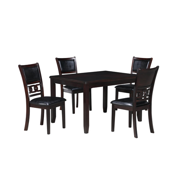 New Classic Furniture Gia D1701-548-EBY 5 pc 48" Rectangular Dining Table & 4 Chairs - Ebony IMAGE 1