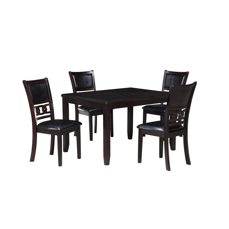 New Classic Furniture Gia D1701-548-EBY 5 pc 48" Rectangular Dining Table & 4 Chairs - Ebony IMAGE 1