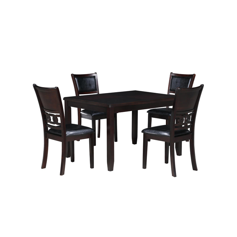 New Classic Furniture Gia D1701-548-EBY 5 pc 48" Rectangular Dining Table & 4 Chairs - Ebony IMAGE 2