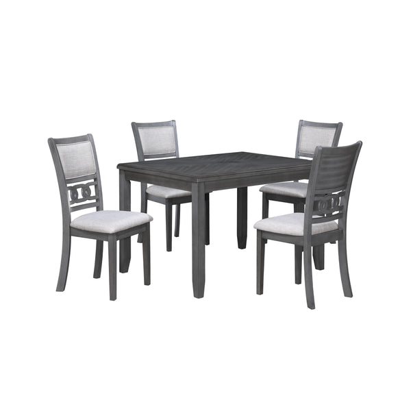 New Classic Furniture Gia D1701-548-GRY 5 pc 48" Rectangular Dining Table & 4 Chairs - Gray IMAGE 1