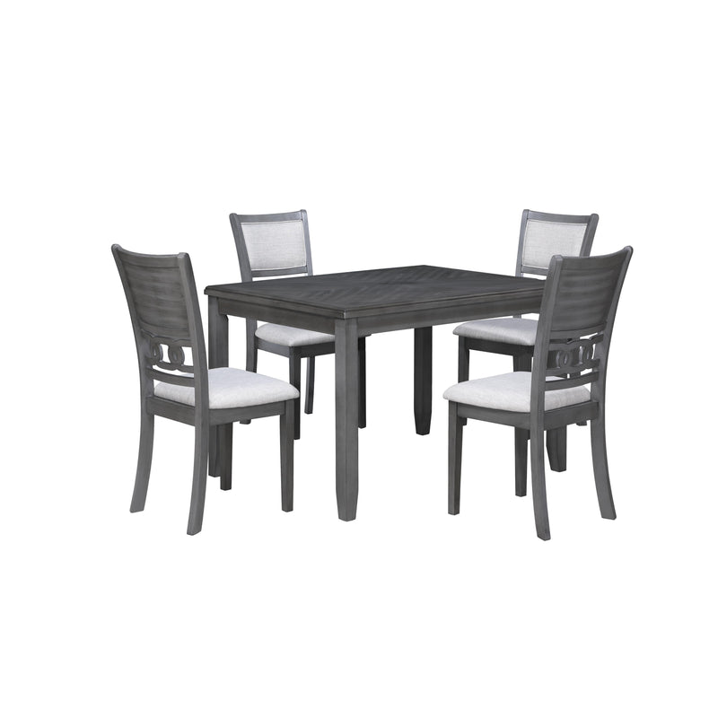 New Classic Furniture Gia D1701-548-GRY 5 pc 48" Rectangular Dining Table & 4 Chairs - Gray IMAGE 2