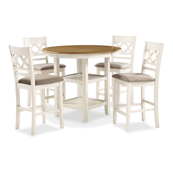 New Classic Furniture Cori D1719-52S-BSQ 5 pc Counter Dining Set - Bisque/Brown IMAGE 1