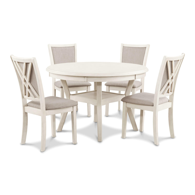 New Classic Furniture Amy D3651-50S-BSQ 5 pc Dining Set - 2 Tone Bisque IMAGE 1